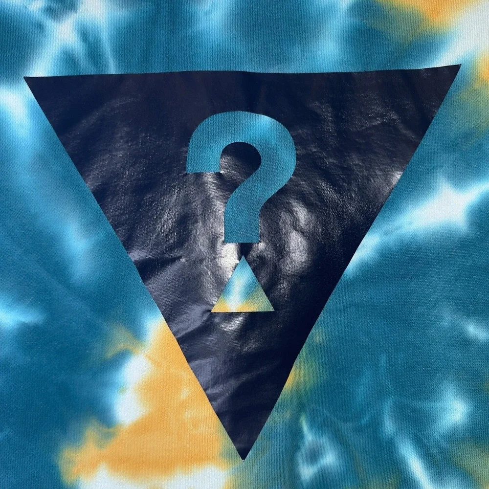 Guess Hoodie Mens Large Multi Tie Dye Fleece Lined Gorpcore Skater‎ Drawstring